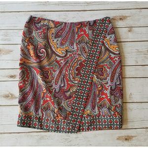 NY&Co faux wrap paisley print pencil skirt